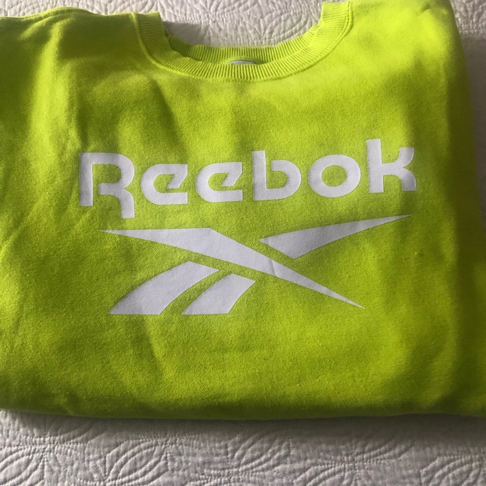 Neon colored Reebok sweatshirt, size XL